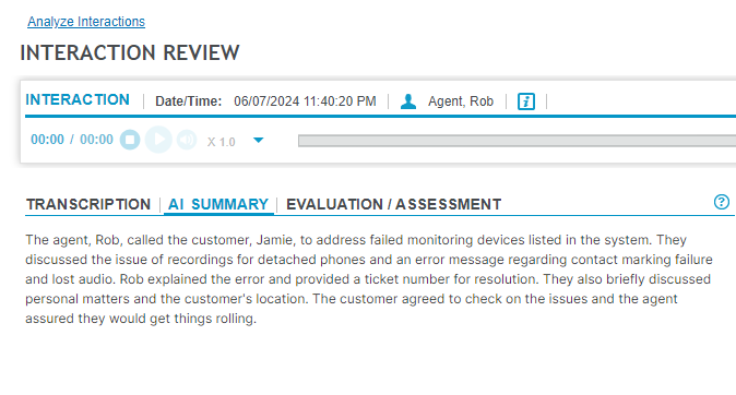Summary tab screenshot
