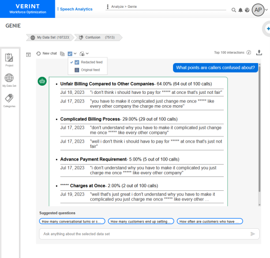 Genie screen wtih Genie Bot