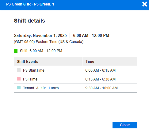 View shift details for a combination of individual shifts auction
