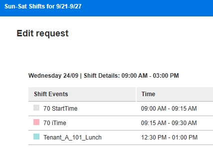 Review and Edit Shift Bid Request
